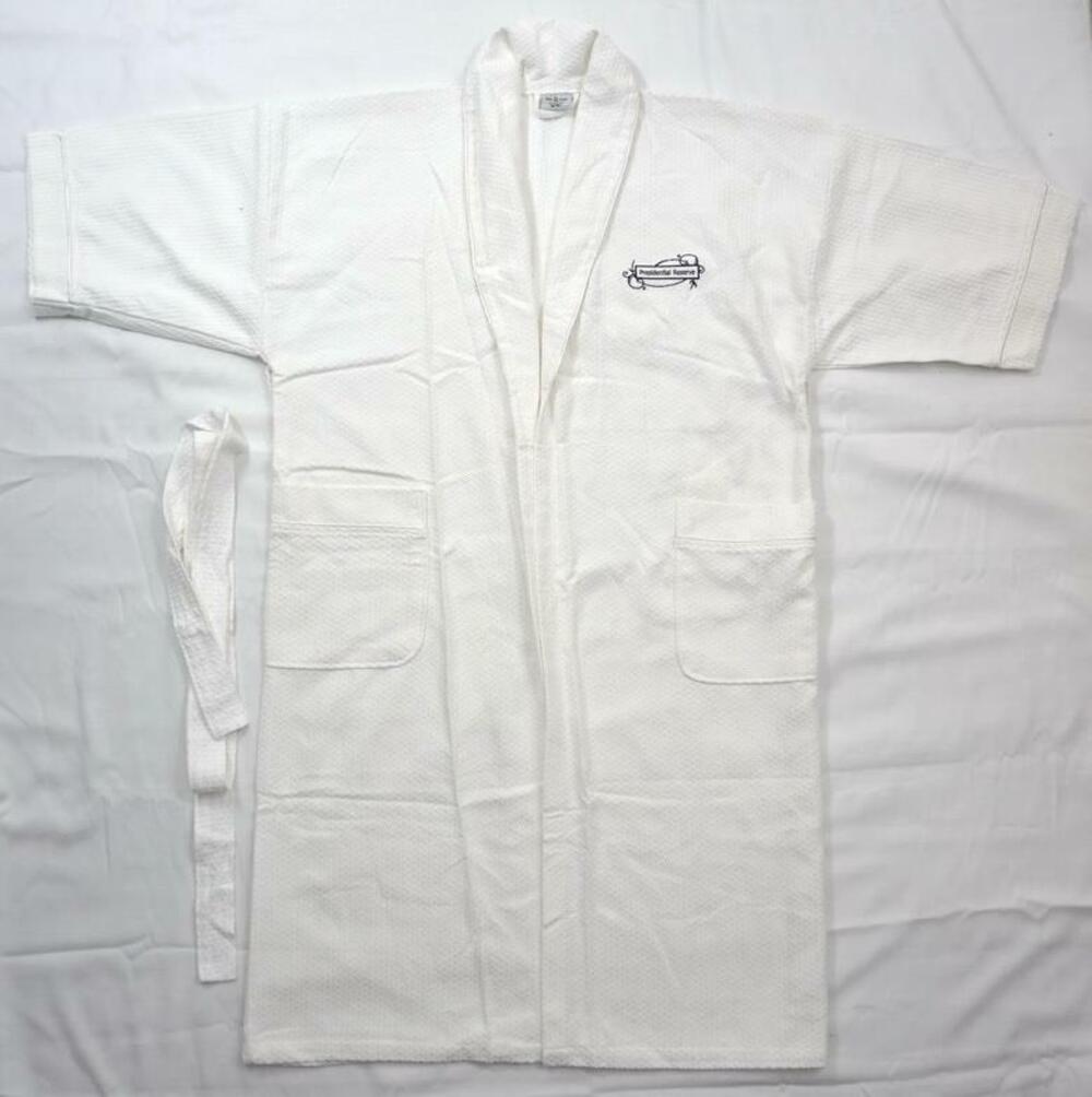 FIVE STAR PRESIDENTIAL RESERVE LUXURY WHITE WAFFLE KIMONO SHAWL ROBE/SPA/LOUNGE
